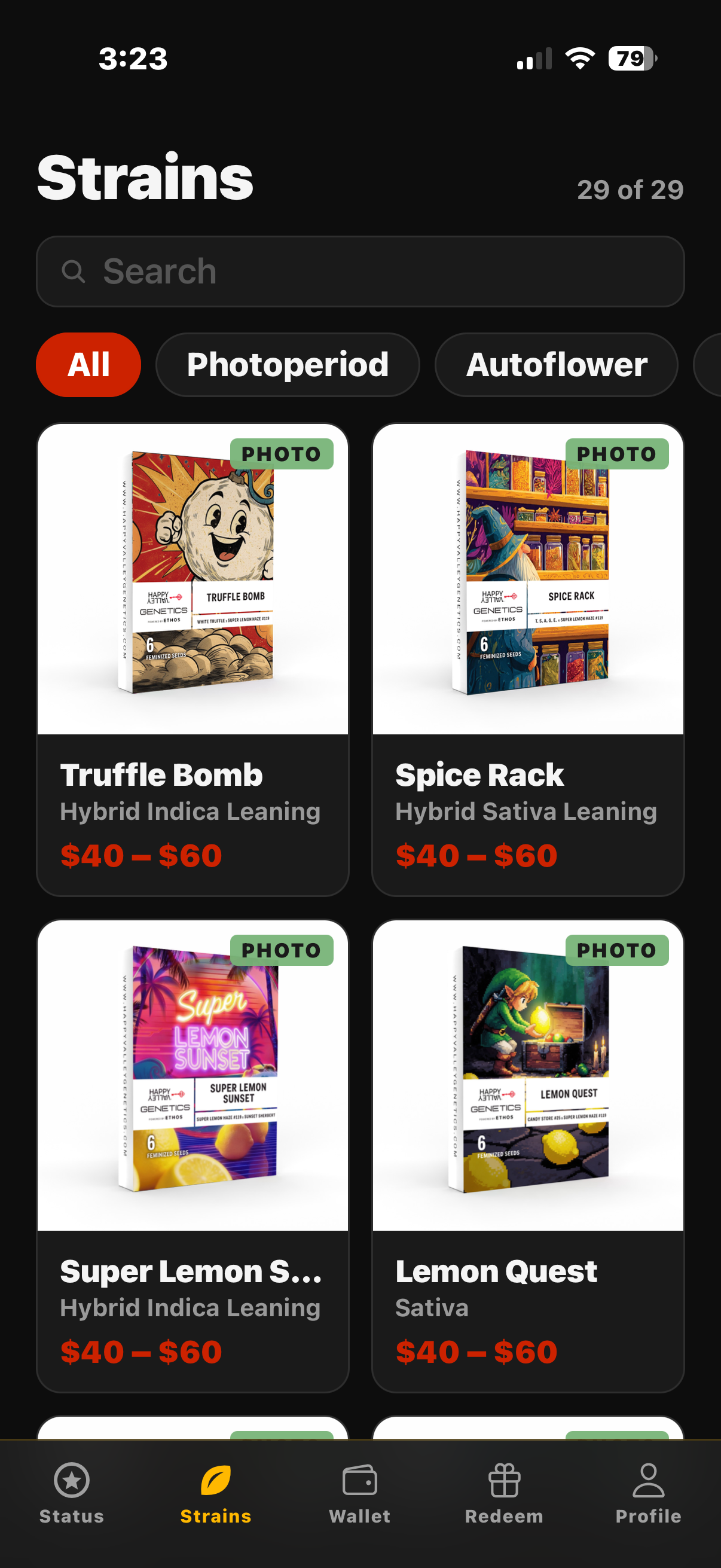 Browse the strain catalog